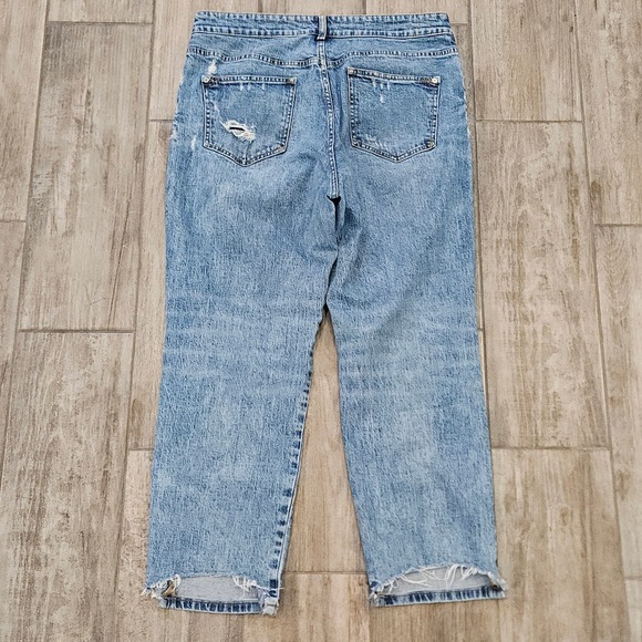 PILCRO High Rise Relaxed Fit Jeans Womens Size 31 Distressed Light Wash Denim - Picture 6 of 12